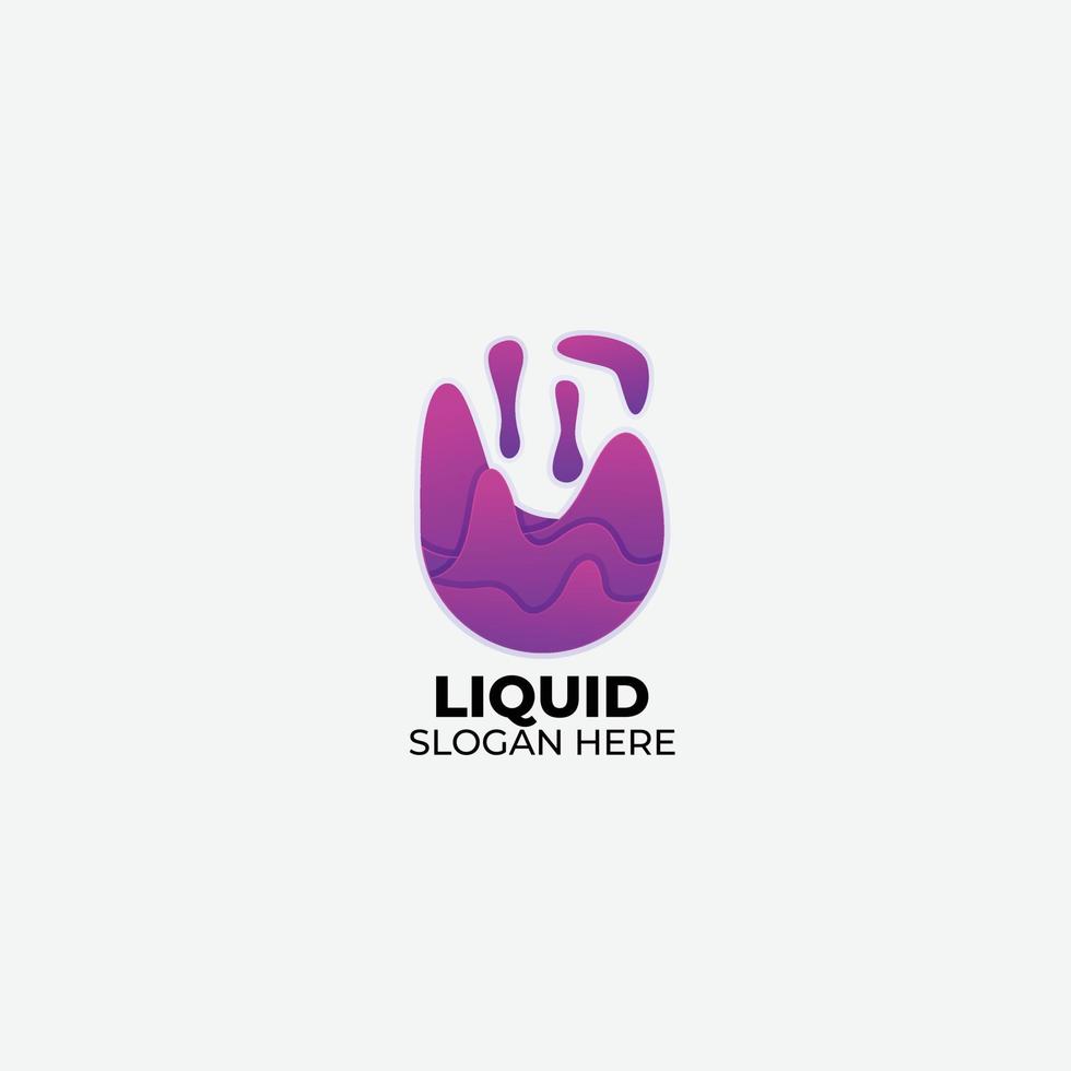 purple liquid gradient color design vector