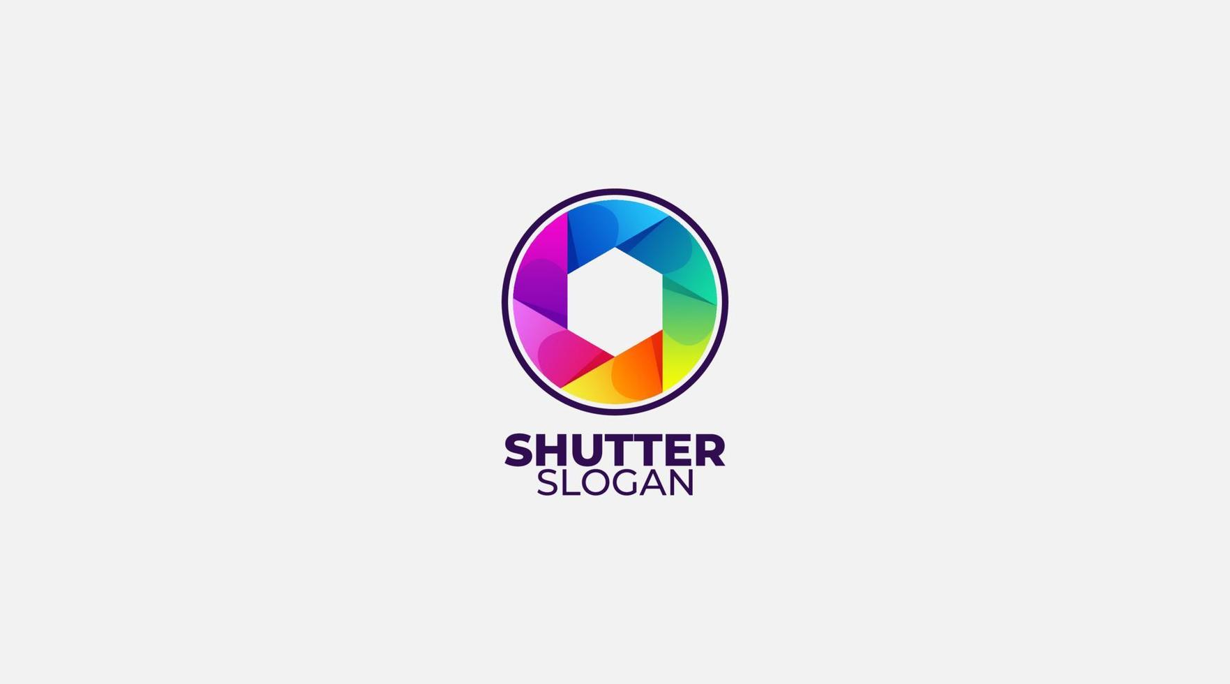 Gradient shutter vector logo design template