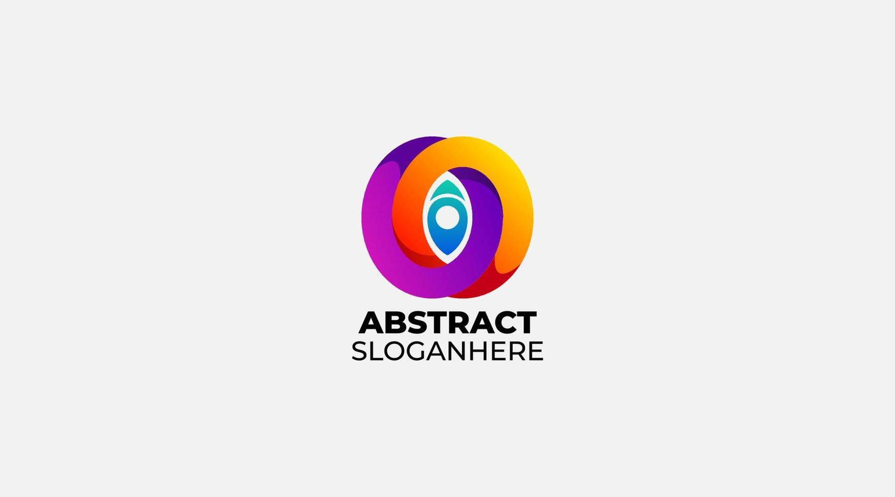 Gradient abstract eye vector logo design illustration
