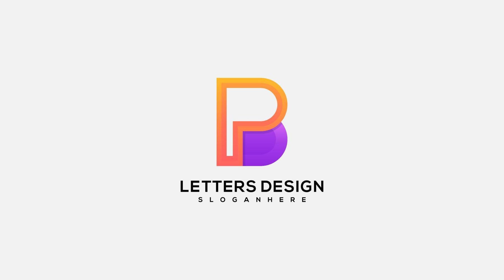 Ilustración de vector de diseño de logotipo de letras pb moderno abstracto