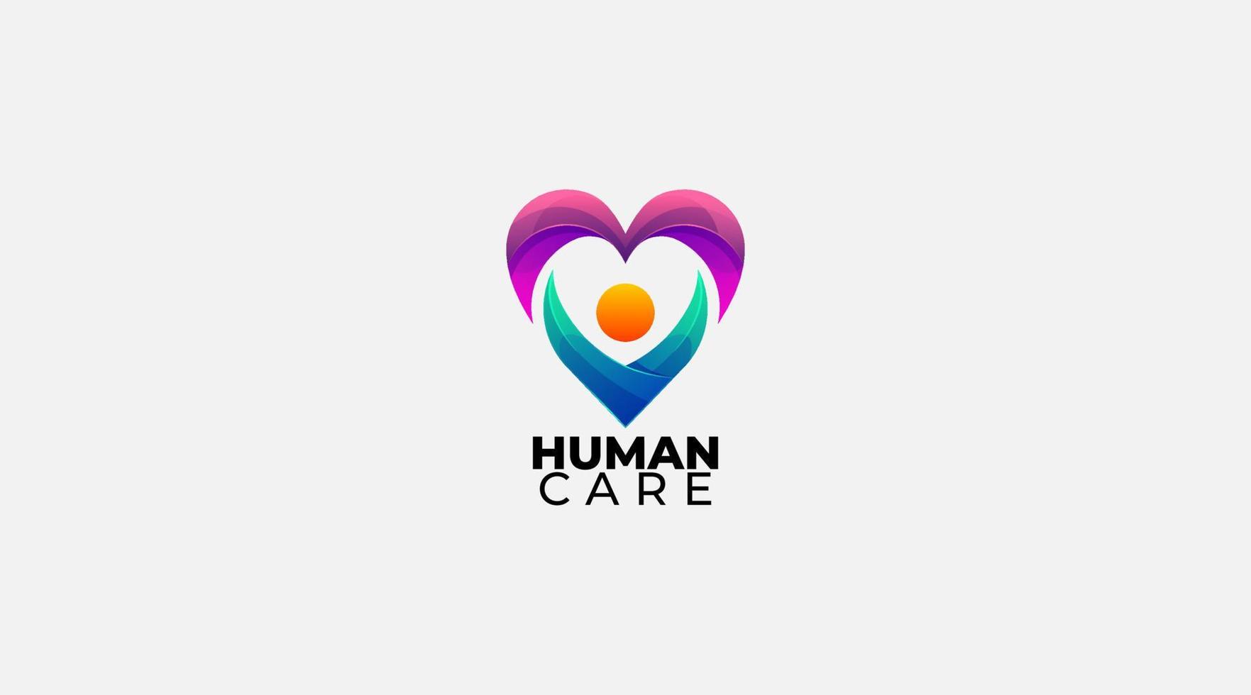símbolo de plantilla de diseño de logotipo de vector de cuidado humano