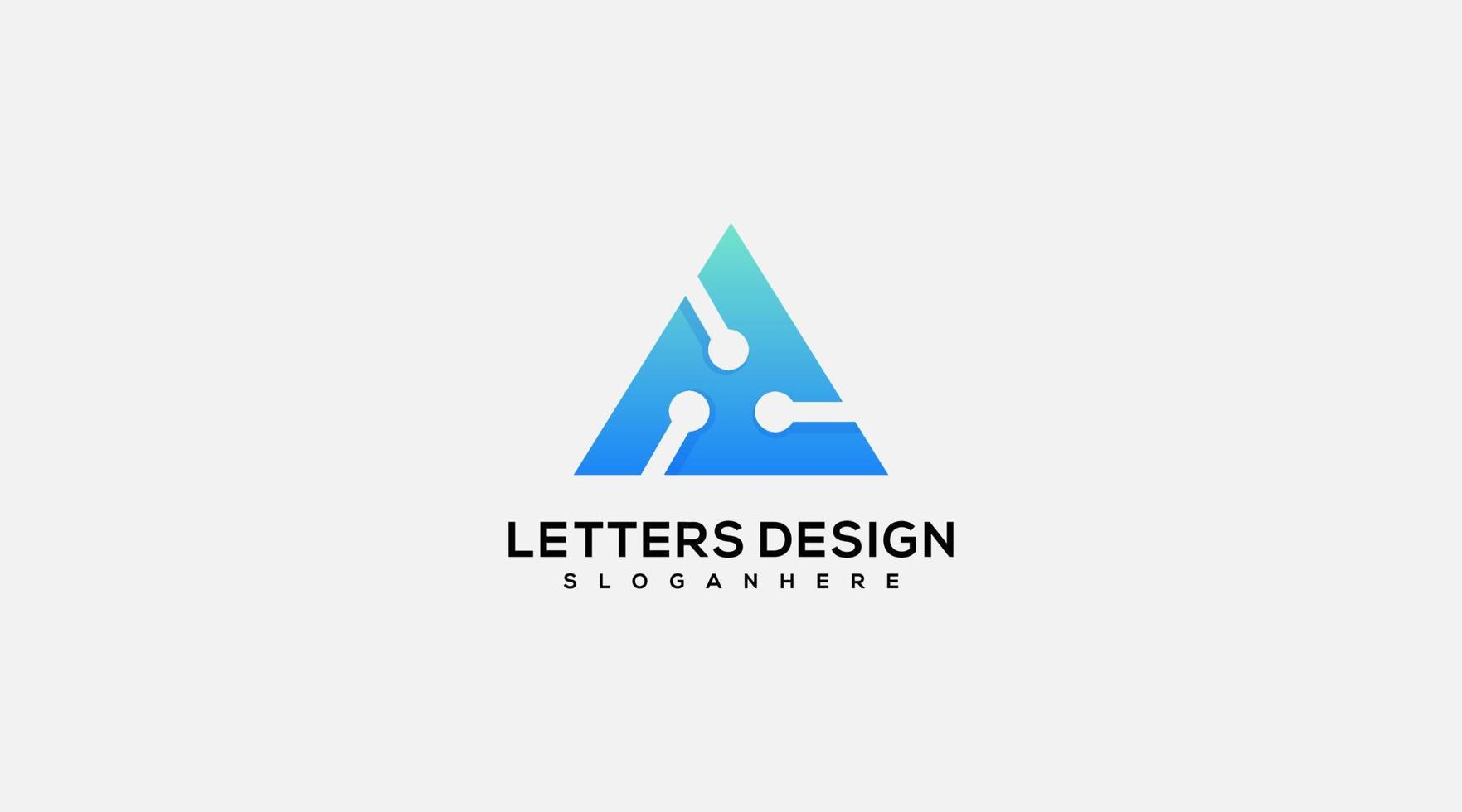 Modern Abstract Initial Letter A technology Logo design vector