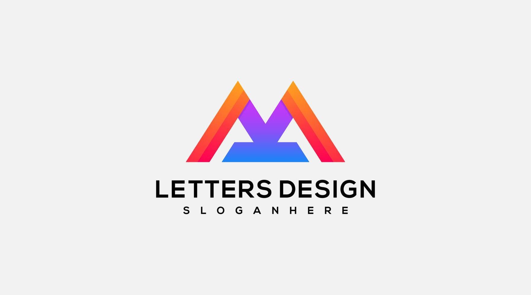 Initial Colorful Letter M Logo design Vector illustration