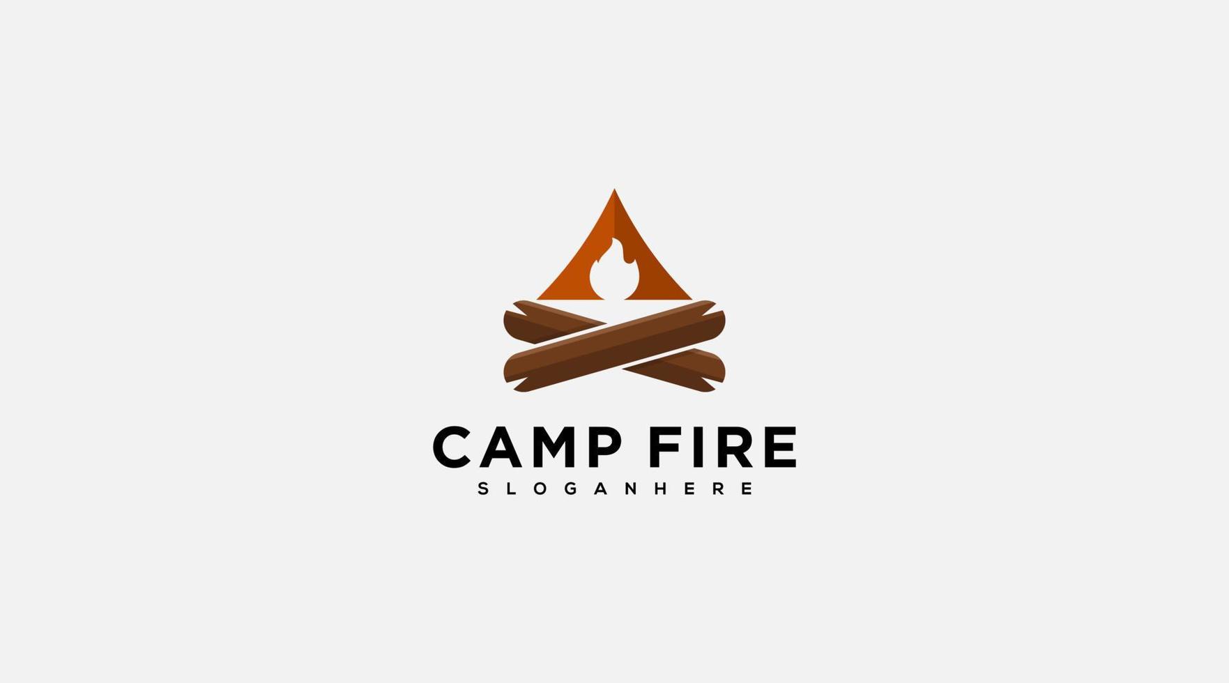 diseño de logotipo de fuego de campamento degradado en estilo moderno vector