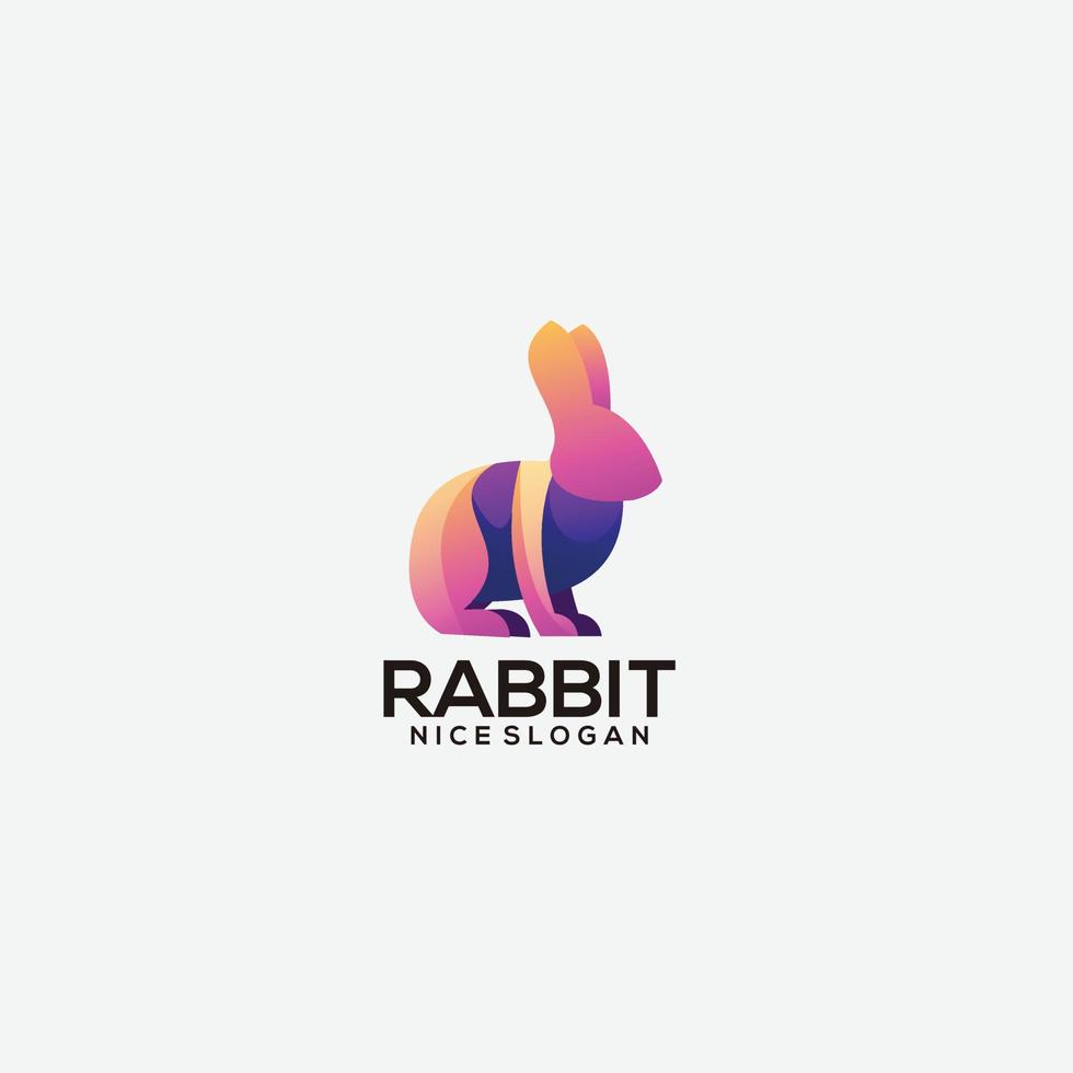 rabbit logo icon design colorful vector