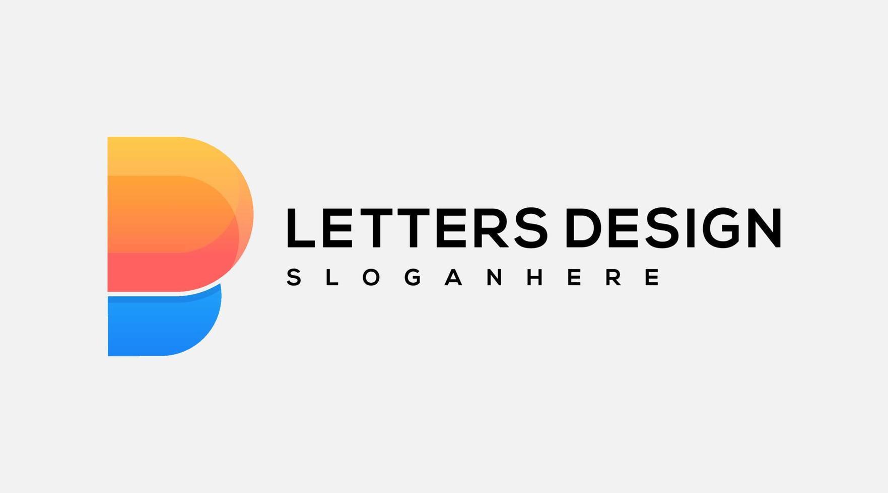 Colorful Letter B Modern Logo design symbol icon vector