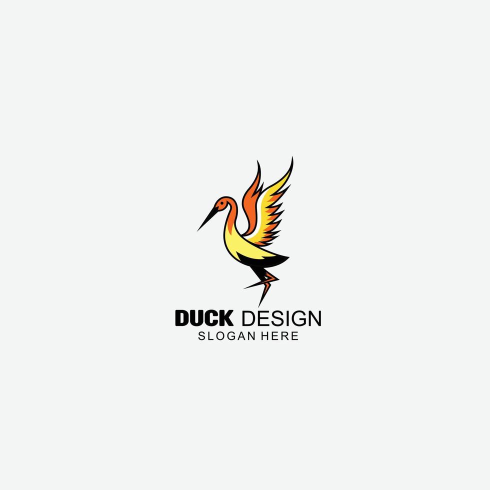 ilustración de color de logotipo de pato vector