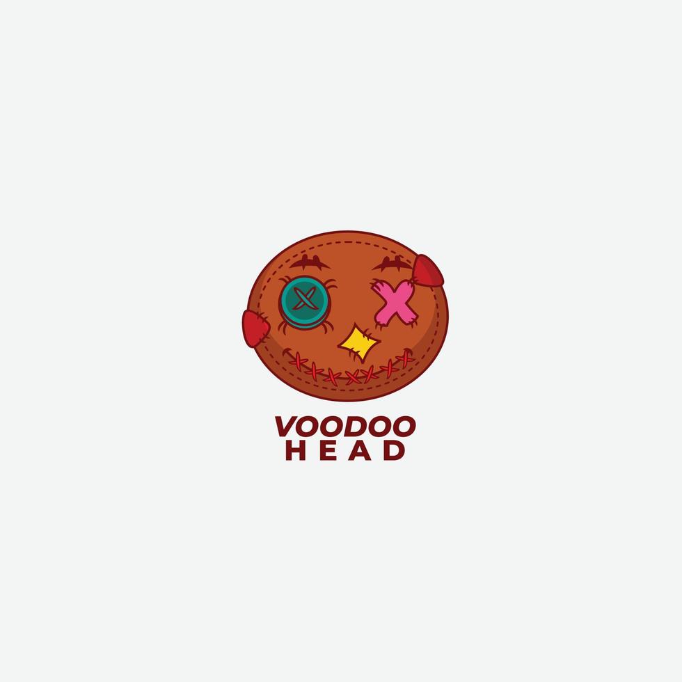 voodoo head logo design color vector