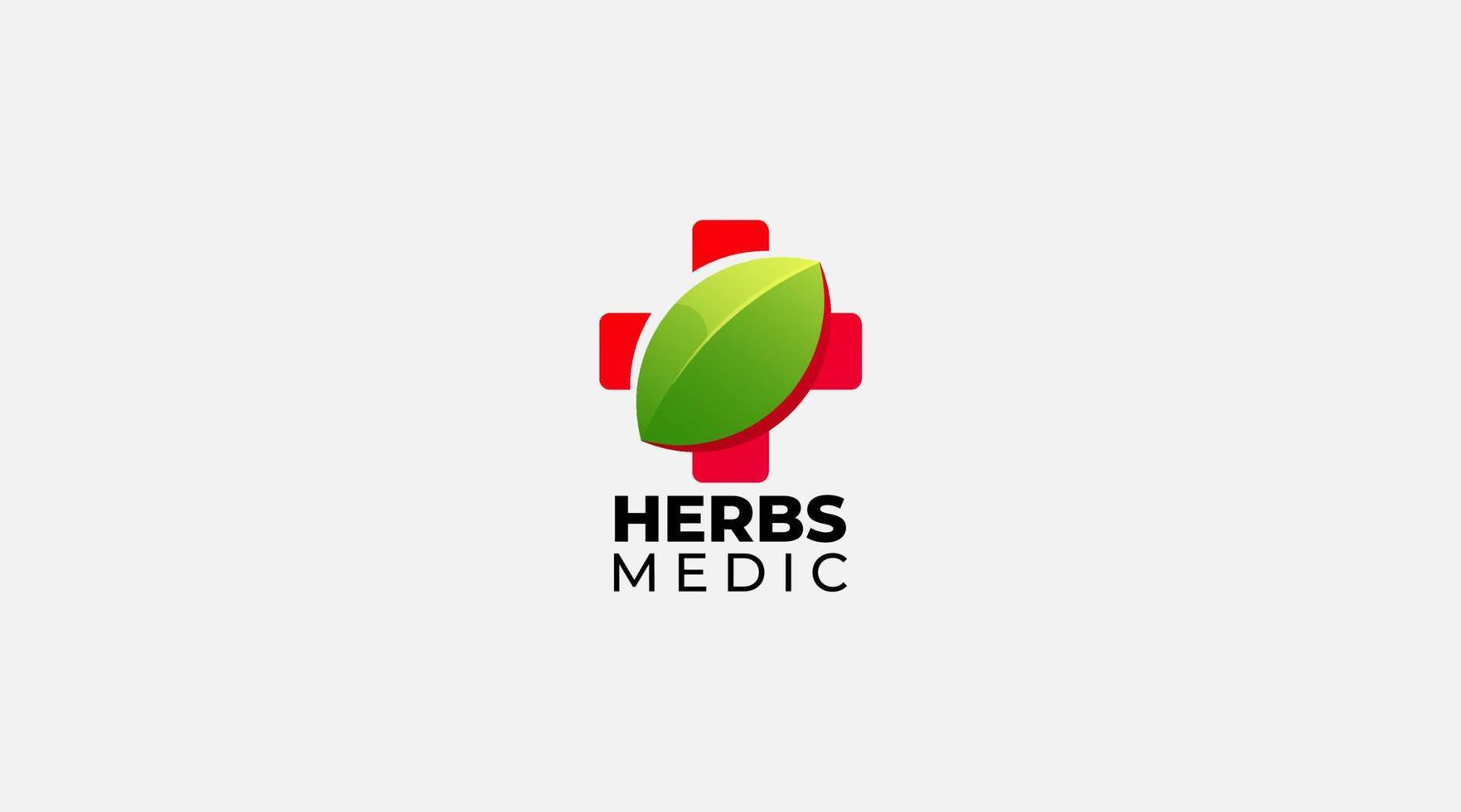 icono de plantilla vectorial de diseño de logotipo médico de hierbas vector