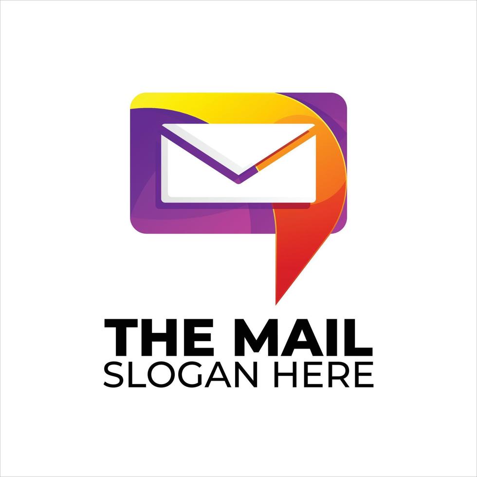 mail logo colorful gradient style vector