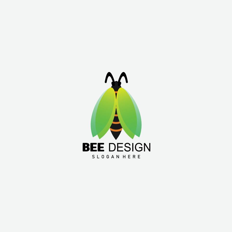 ilustración abeja logo degradado colorido vector