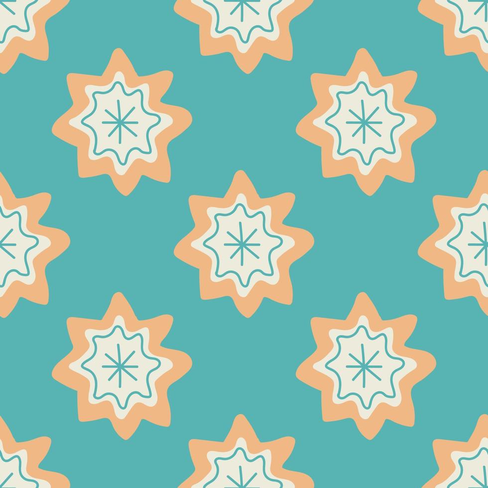 Gingerbread seamless pattern. Christmas collection. Flat vector illustration of a unicorn heart