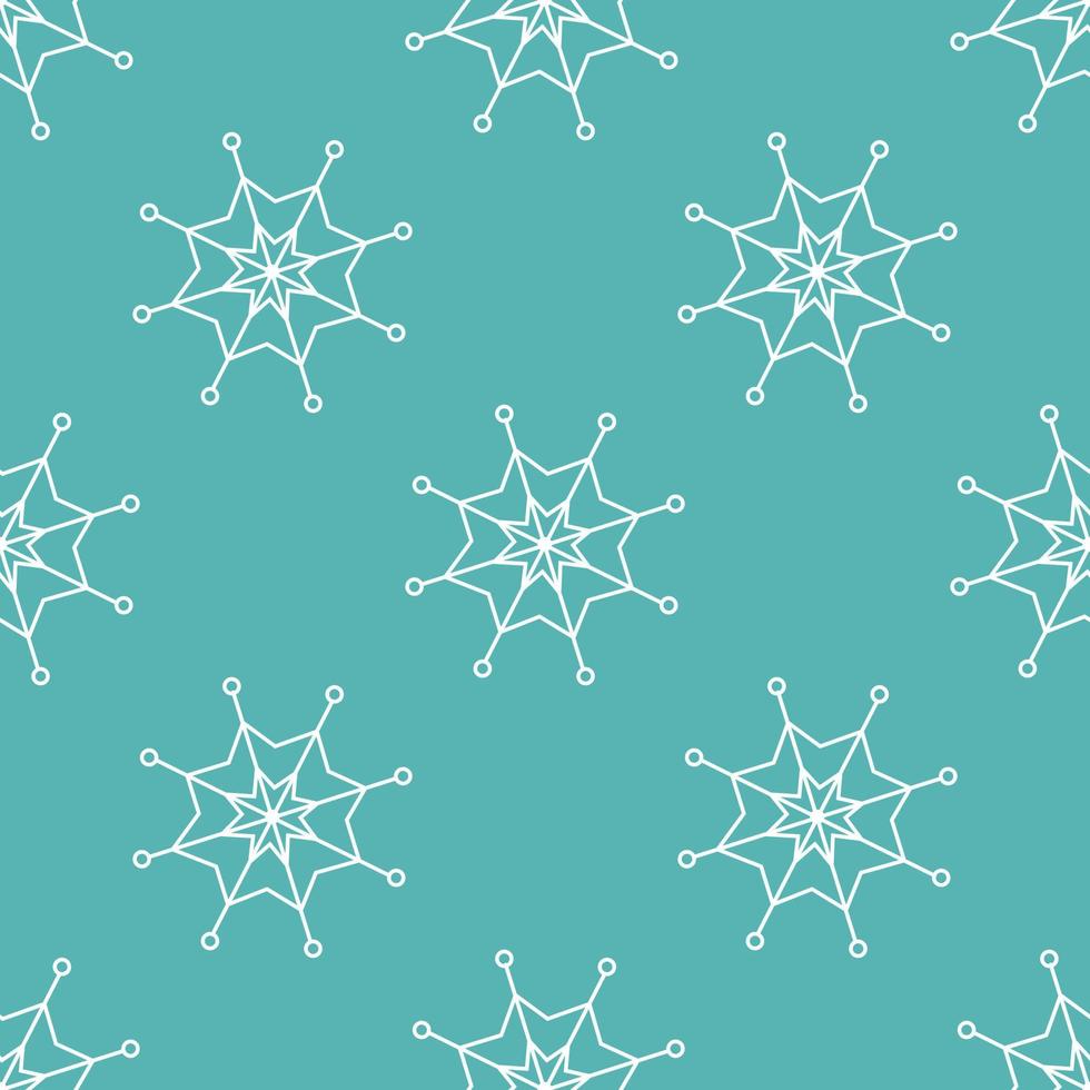 Snowflake seamless pattern. Christmas collection. Flat vector illustration