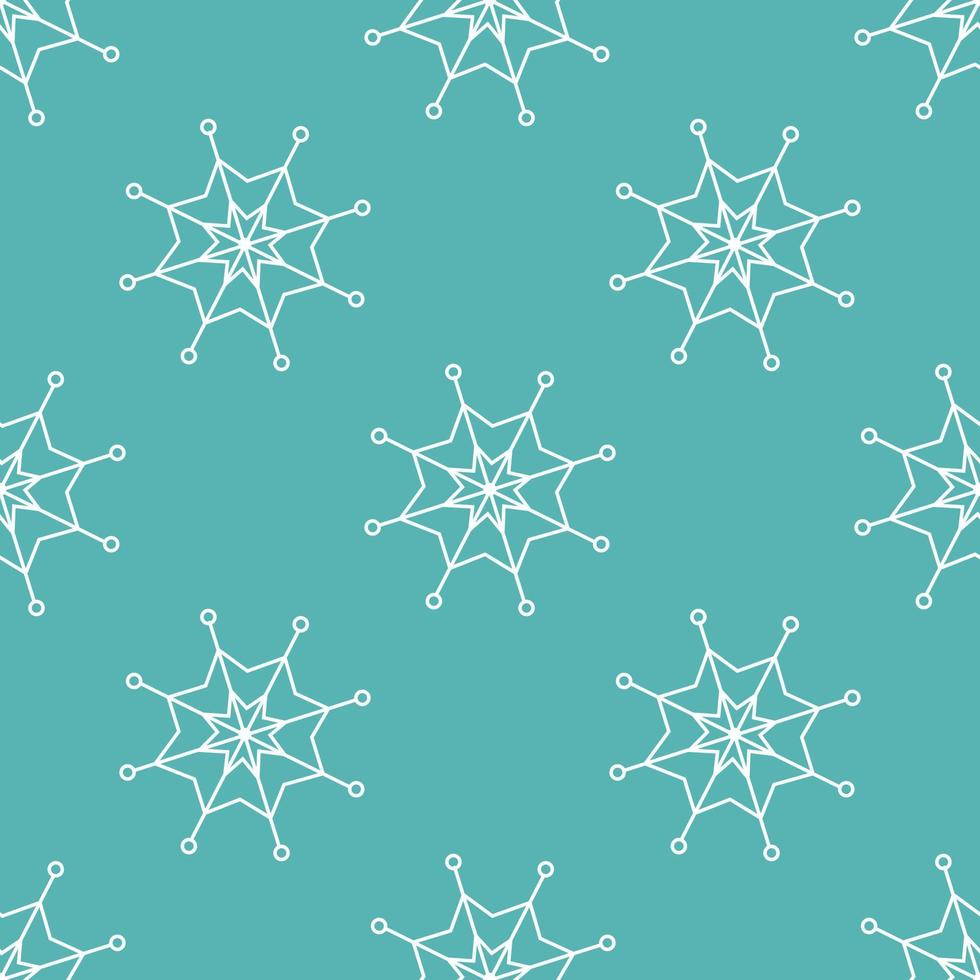 Snowflake seamless pattern. Christmas collection. Flat vector illustration