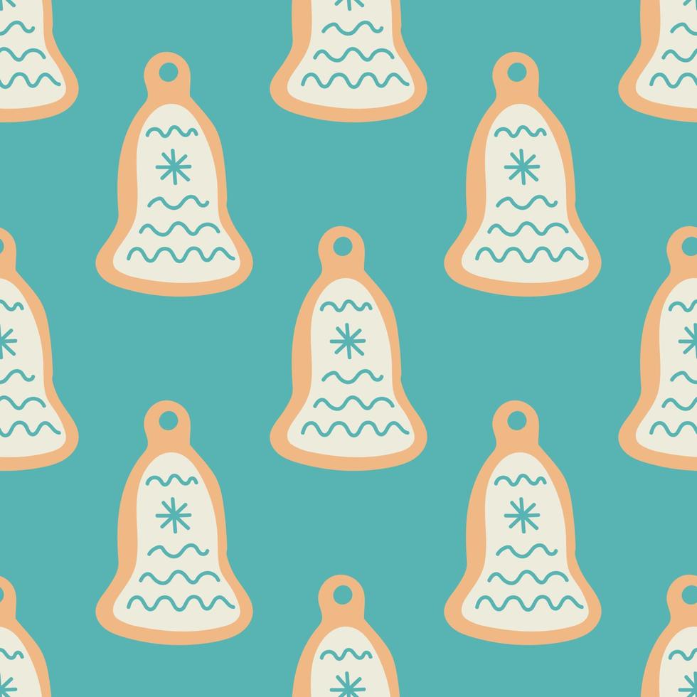 Gingerbread seamless pattern. Christmas collection. Flat vector illustration of a unicorn heart