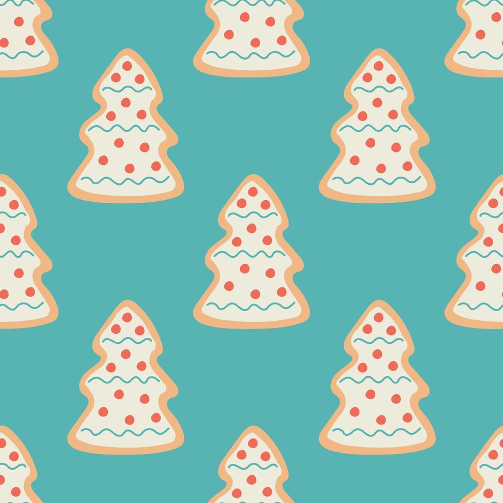 Gingerbread seamless pattern. Christmas collection. Flat vector illustration of a unicorn heart