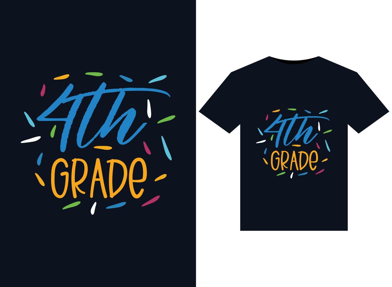 4th Grade illustrations for print-ready T-Shirts design vector