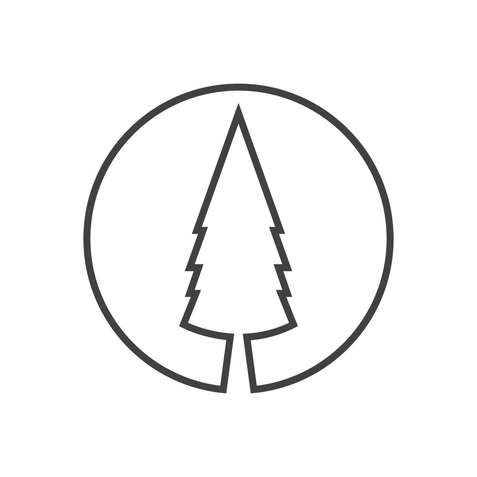 Pine tree illustration vector flat design template