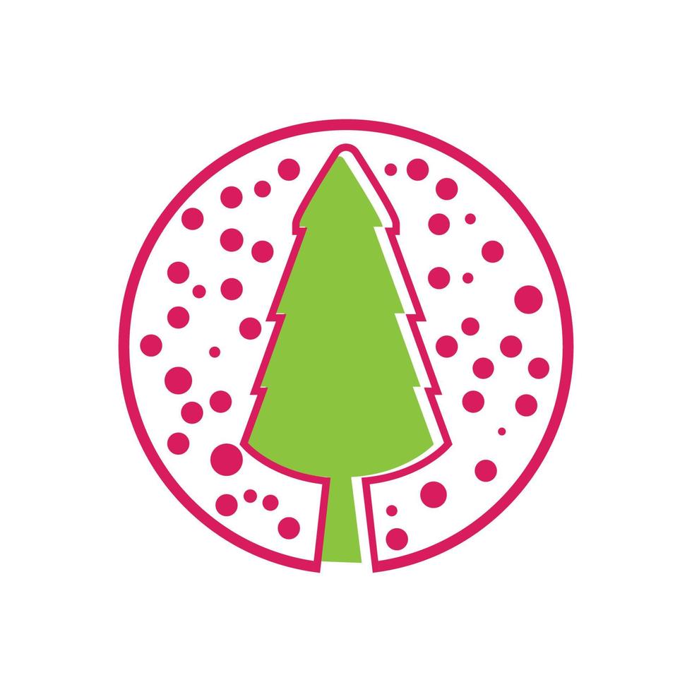 Pine tree illustration vector flat design template