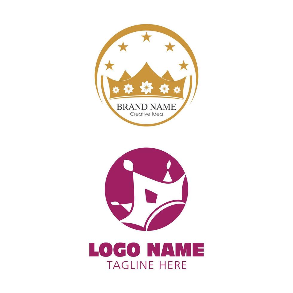 Crown Logo Template vector icon illustration design