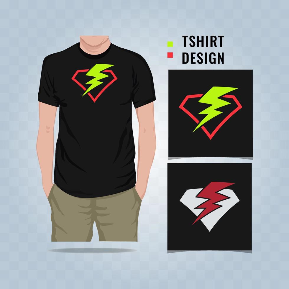Thunder bolt t shirt design vector illustration