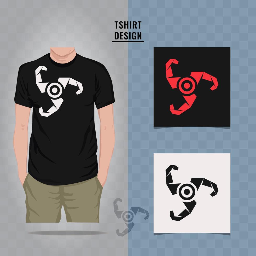 Three hand strong abstract t shirt design vector illustration