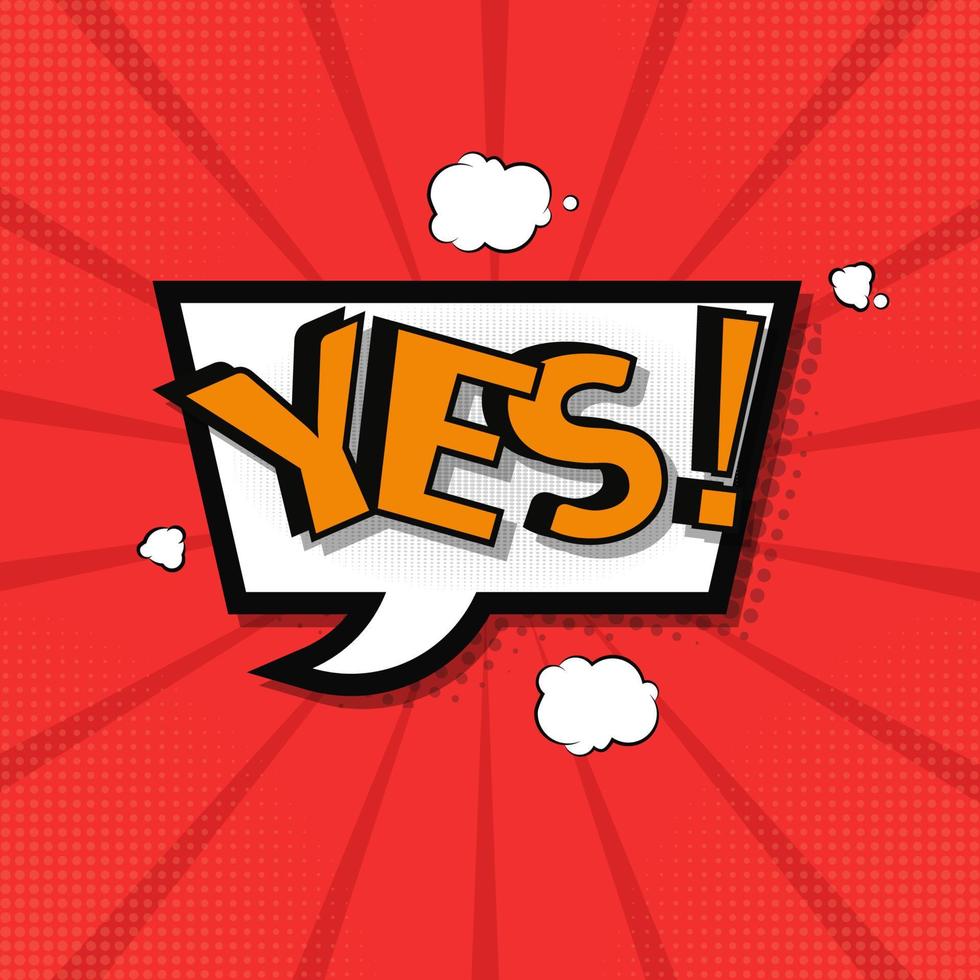 YES comic speech bubble design vector illustration