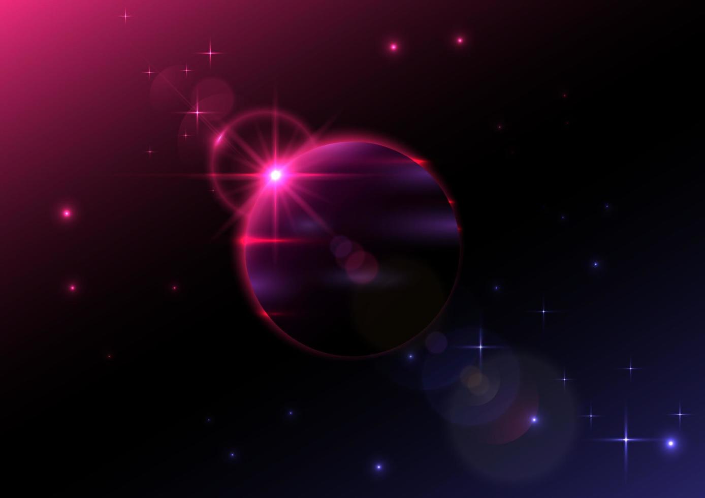 Planet vector world global social network futuristic. Abstract universe background with globe planet lens flare and technology glowing geometric background