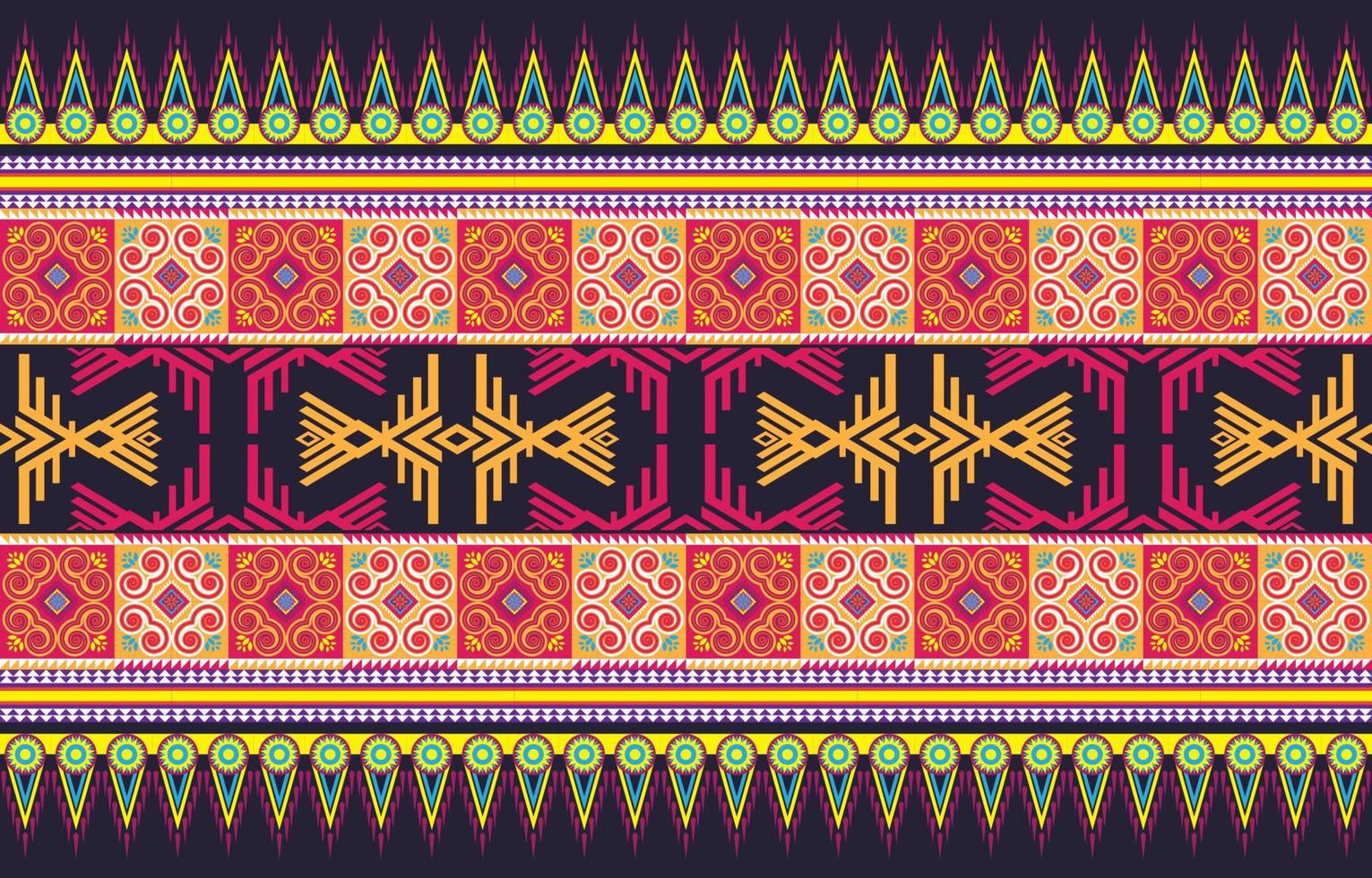 Ikat tribal seamless pattern. Ethnic Aztec fabric carpet mandala ornament native boho chevron textile. Geometric oriental tranditional. Abstract embroidery background. vector