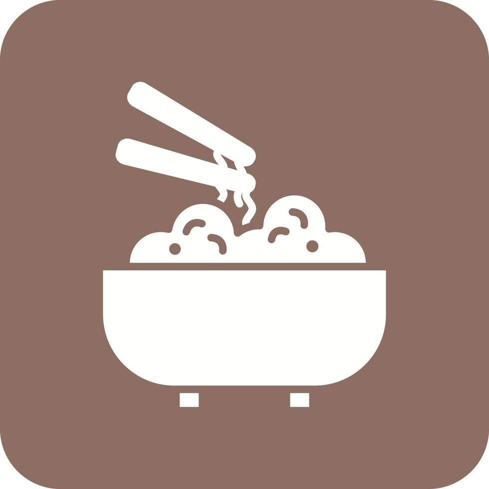 Japanese Food Glyph Round Corner Background Icon vector