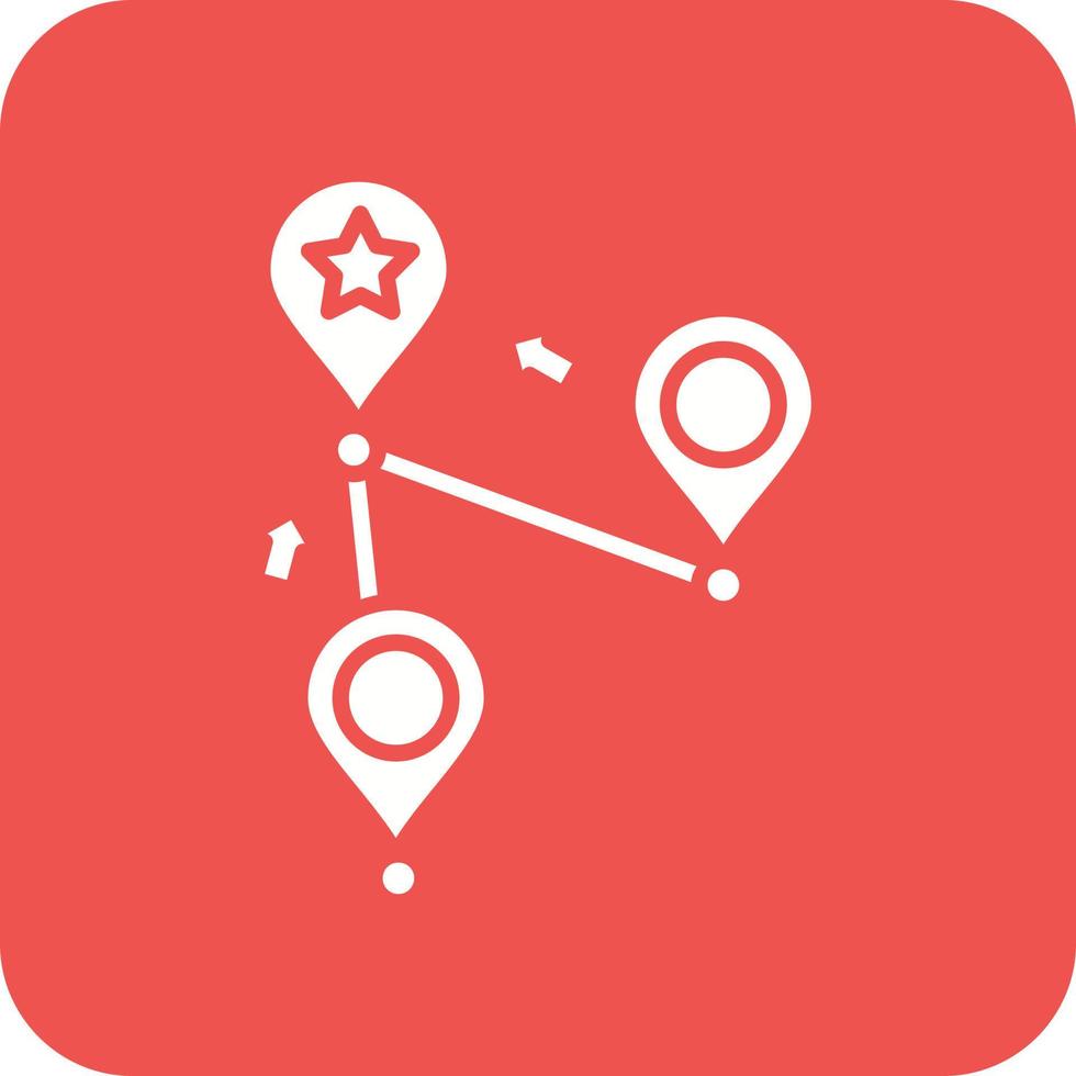 Favorite Destination Glyph Round Corner Background Icon vector