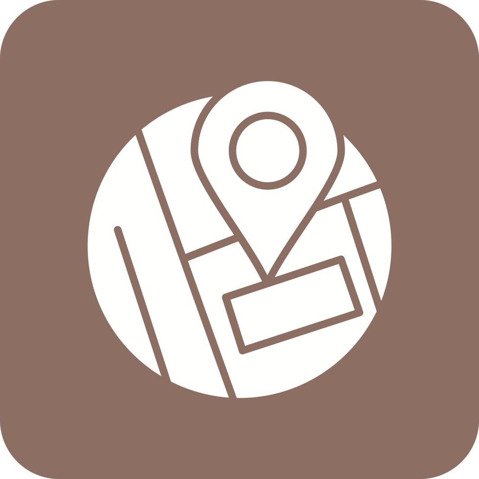 Location Marker Glyph Round Corner Background Icon vector