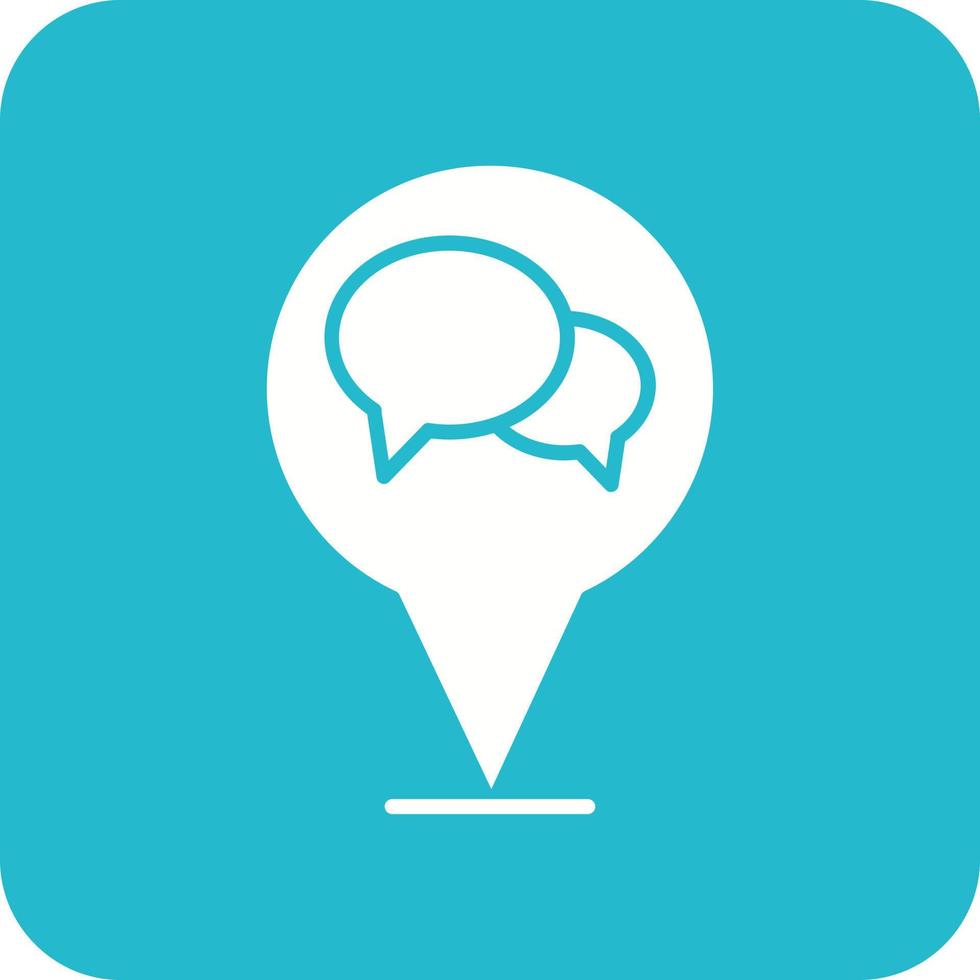 Map Chat Glyph Round Corner Background Icon vector