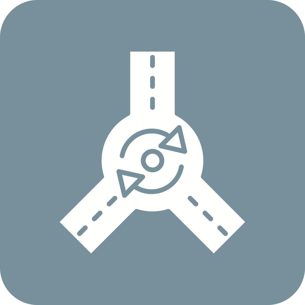 Roundabout Glyph Round Corner Background Icon vector