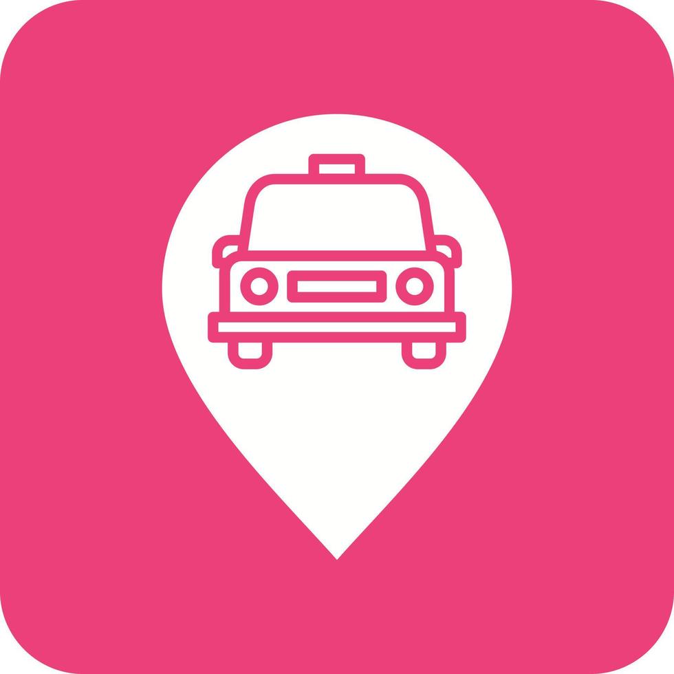 Car Location Glyph Round Corner Background Icon vector