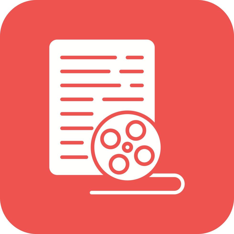 Screenwriting Glyph Round Corner Background Icon vector