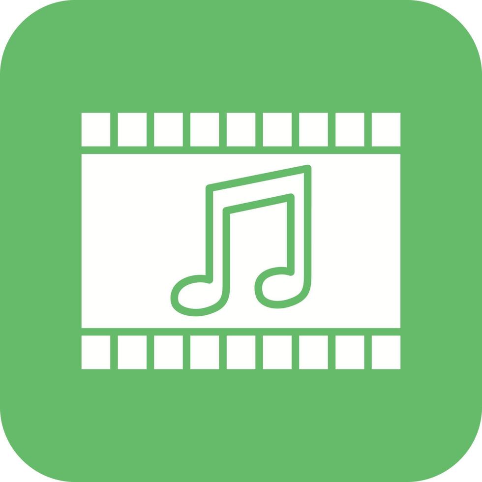 Soundtrack Glyph Round Corner Background Icon vector