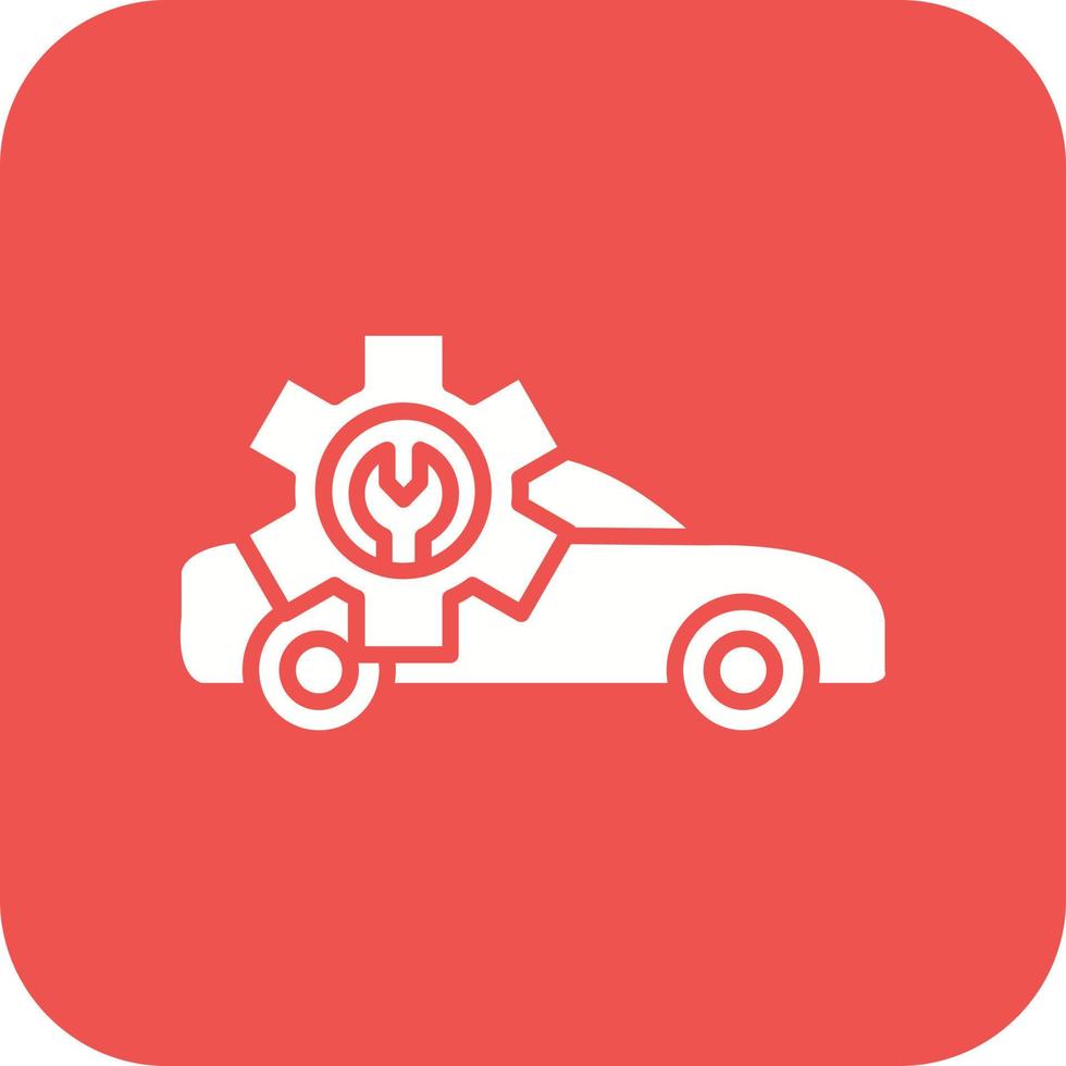 Car Repair Shop Glyph Round Corner Background Icon vector