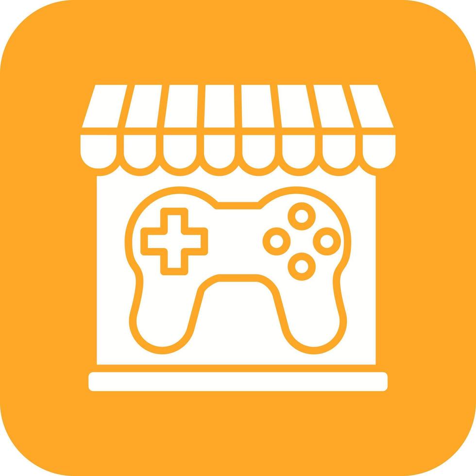 Game Store Glyph Round Corner Background Icon vector