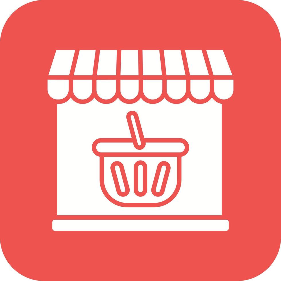 Groceries Store Glyph Round Corner Background Icon vector