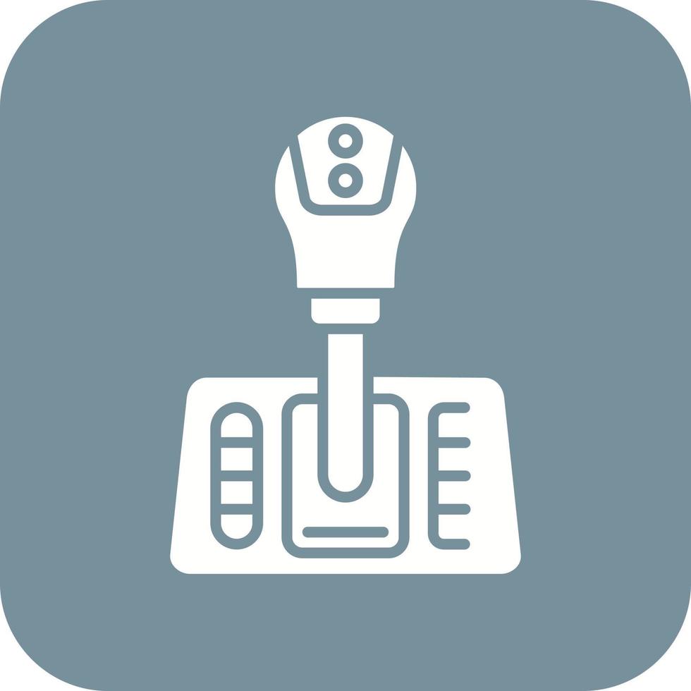 Gearshift Glyph Round Corner Background Icon vector