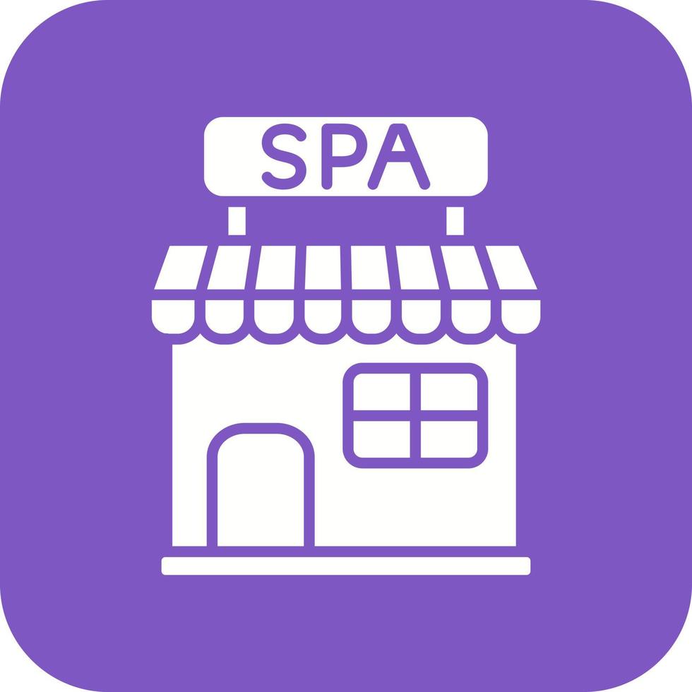 Spa Center Glyph Round Corner Background Icon vector