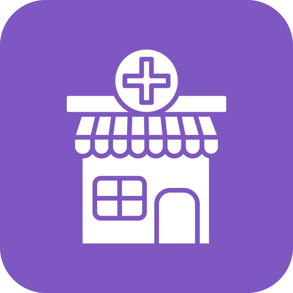 Medical Store Glyph Round Corner Background Icon vector