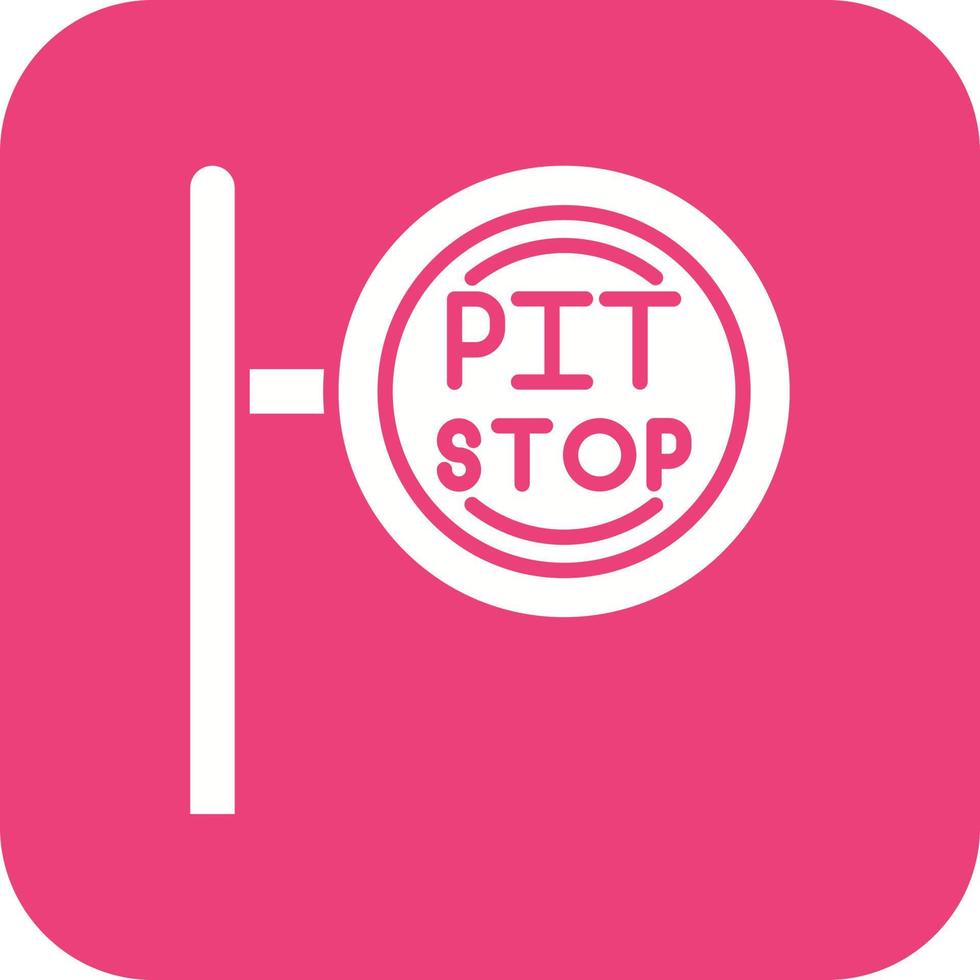 Pit Stop Glyph Round Corner Background Icon vector