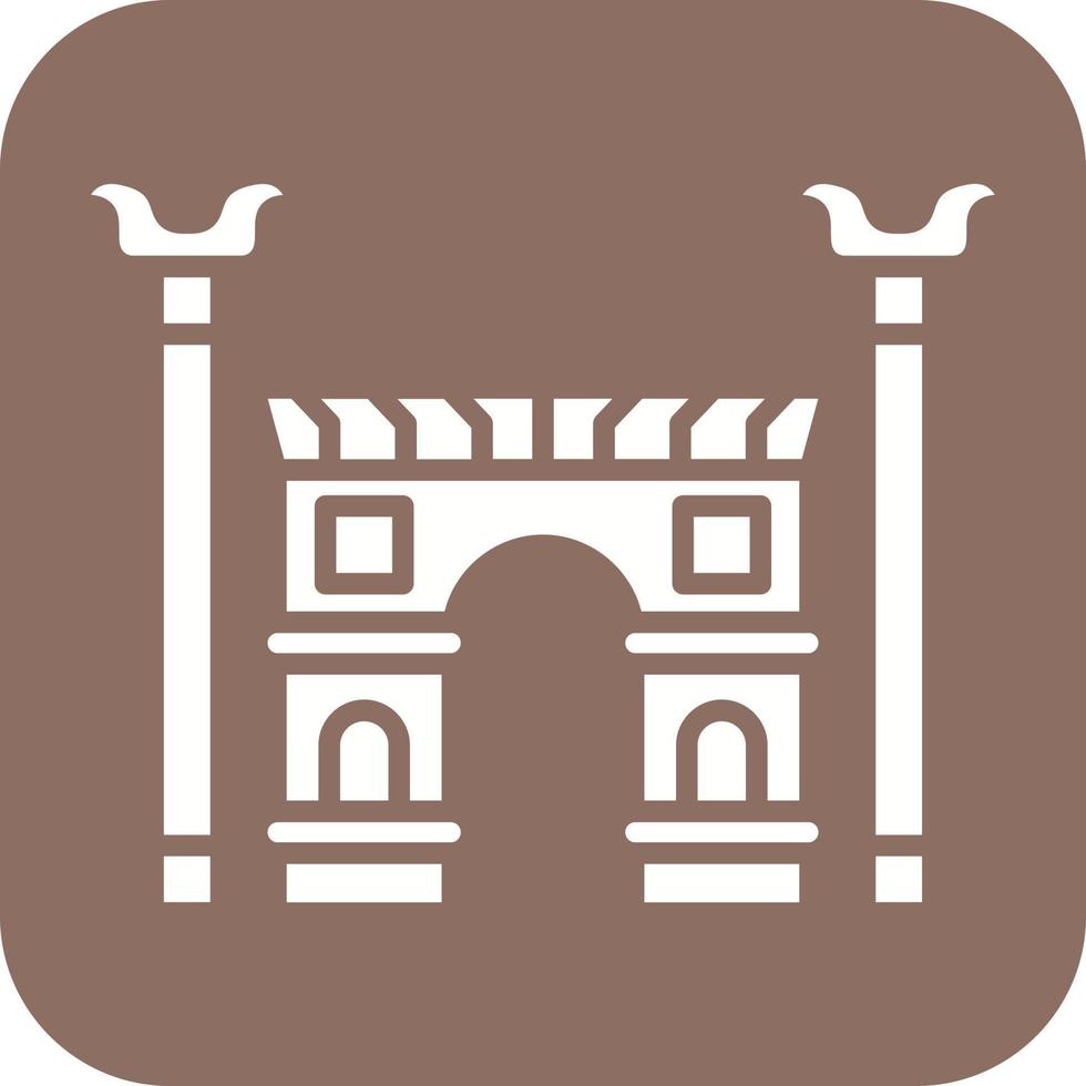 Persepolis Glyph Round Corner Background Icon vector