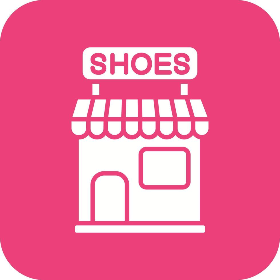 Shoe Shop Glyph Round Corner Background Icon vector