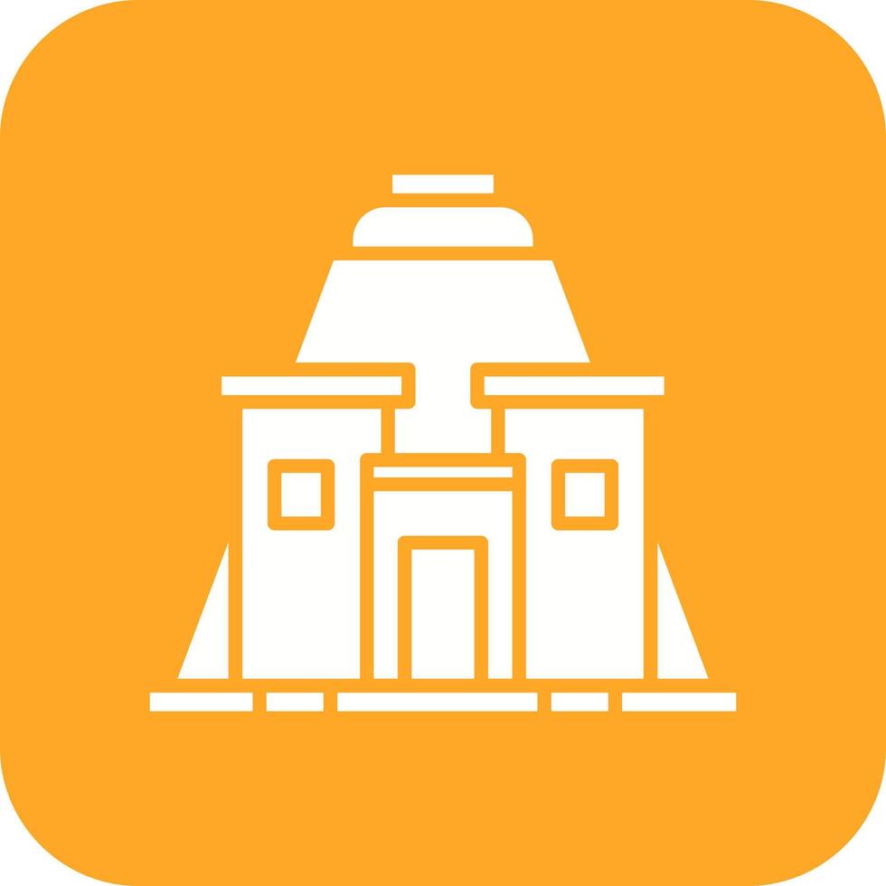 Nubian Pyramids Glyph Round Corner Background Icon vector