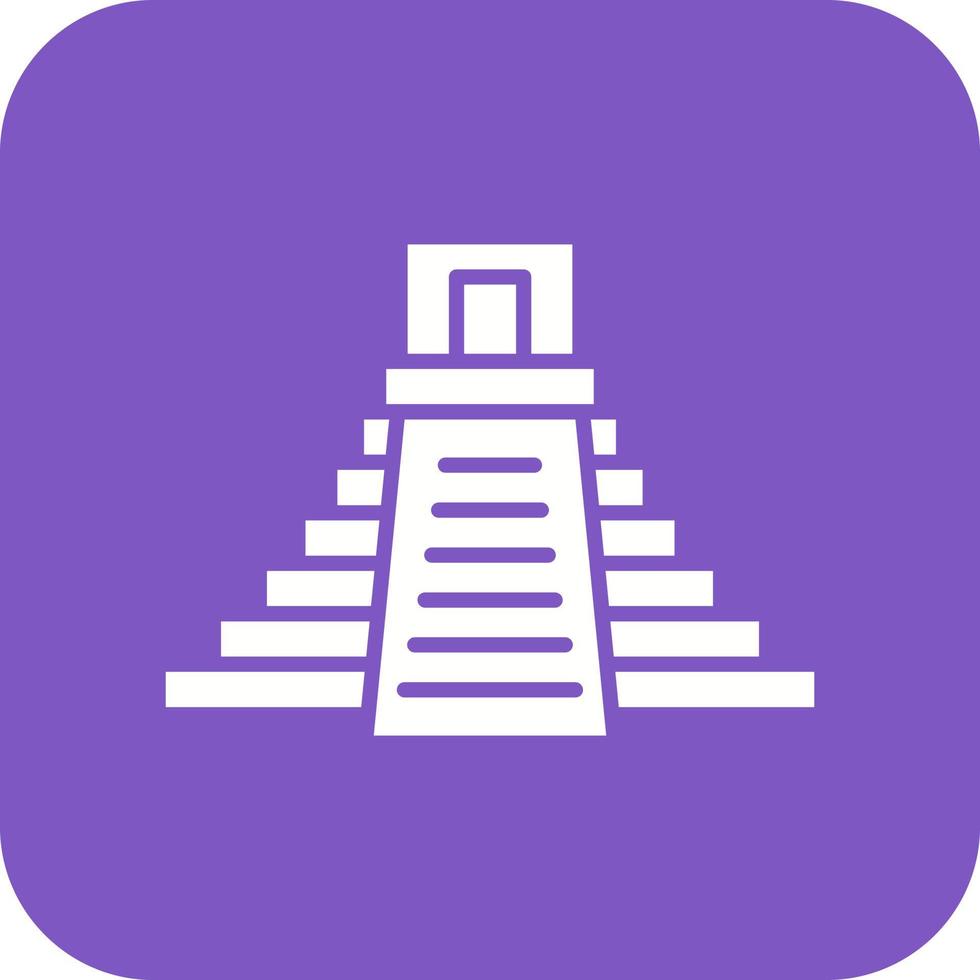 Mesoamerican Glyph Round Corner Background Icon vector