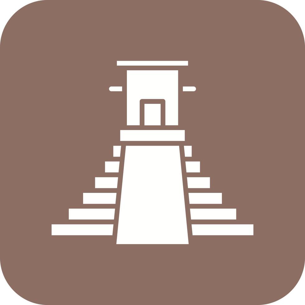 Mesoamerican Glyph Round Corner Background Icon vector