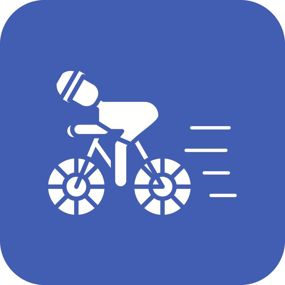 Cycling Person Glyph Round Corner Background Icon vector